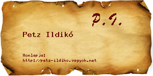 Petz Ildikó névjegykártya