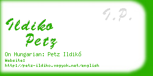 ildiko petz business card