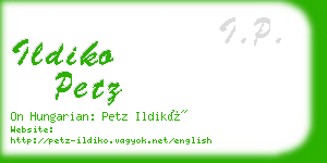 ildiko petz business card